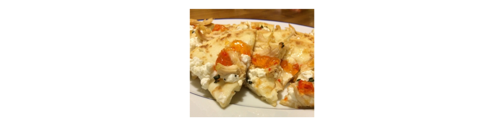 CHICKEN, FETA, AND PEPPER JELLY NAAN PIZZAS