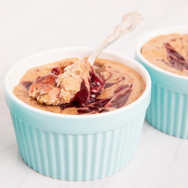 Walnut Butter Cheesecake with Raspberry Swirl