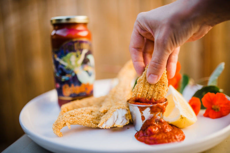 Cajun-Style Fried Catfish with Portlandia Cocktail Sauce
