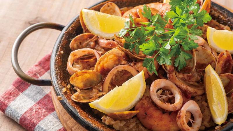 Paella with Vegetable Umami Dashi